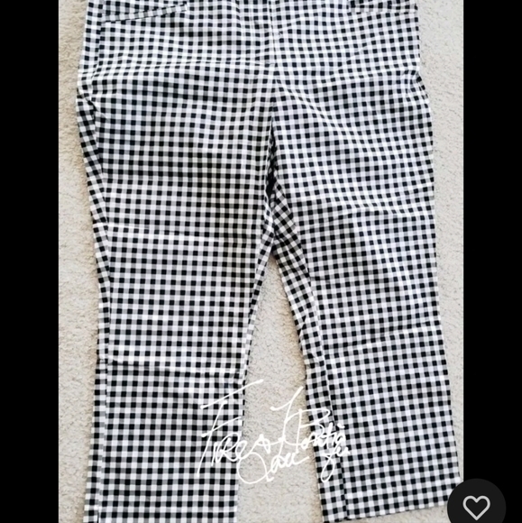 NEW YORK & CO CAPRI ANKLE PANTS GINGHAM SZ 14 - Picture 2 of 5